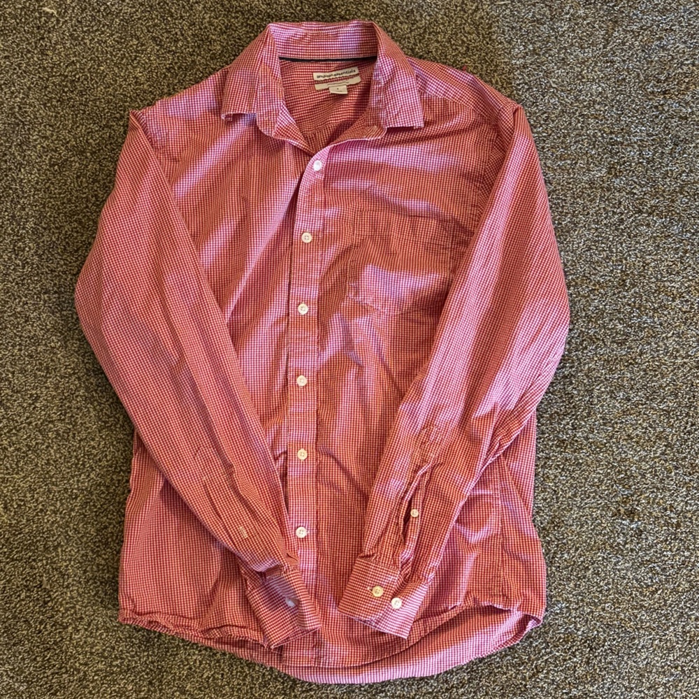 Men's Red Button-Up Shirt